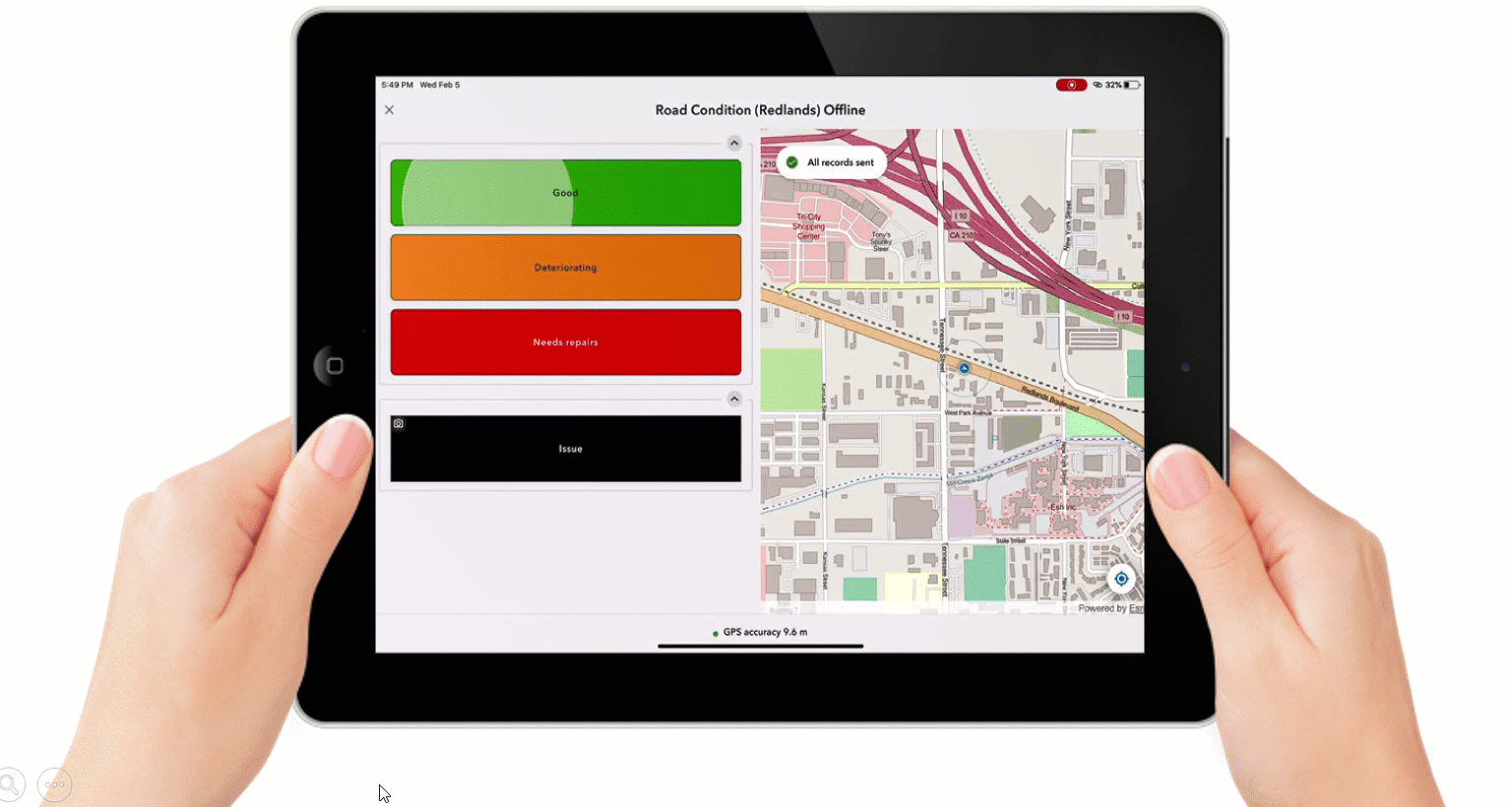 QuickCapture mobile app. Side by side view.